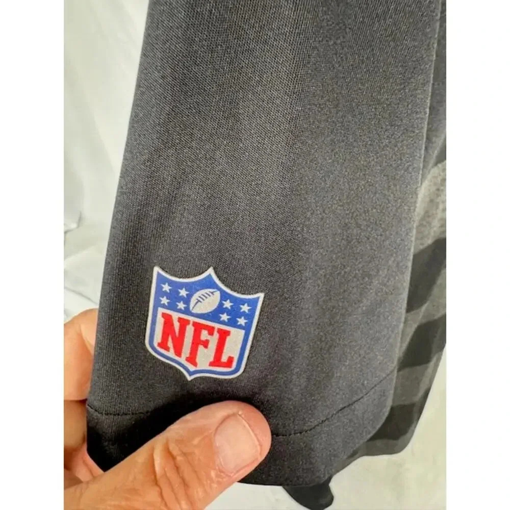 NEW Nike Oakland Raiders Sideline Performance Polo Striped Shirt Gray Mens M - Picture 8 of 11
